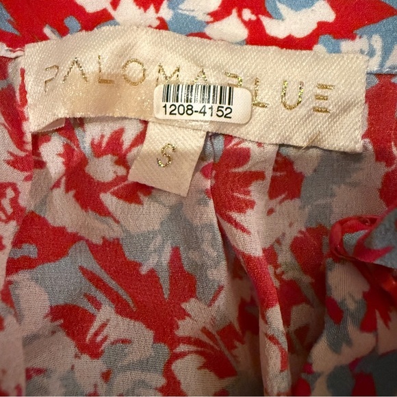 RTR Paloma Blue Alexa 100% Silk Red, White‎ & Blue Floral Tiered Mini Skirt Sz S - Picture 4 of 7